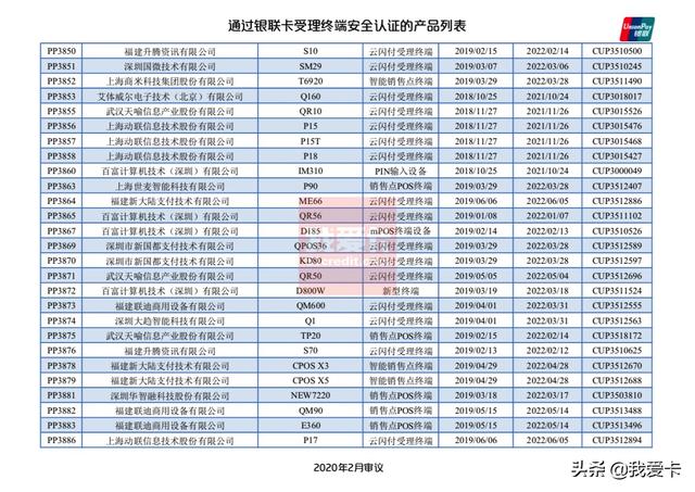 POS机交装：最新！银联发布通过安全认证POS产品列表，111款已失效