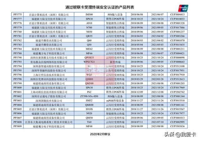 pos机刷卡：最新！银联发布通过安全认证POS产品列表，111款已失效